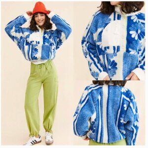 NWOT Free People Movement Hit the Slopes Printed Pullover fleece jacket